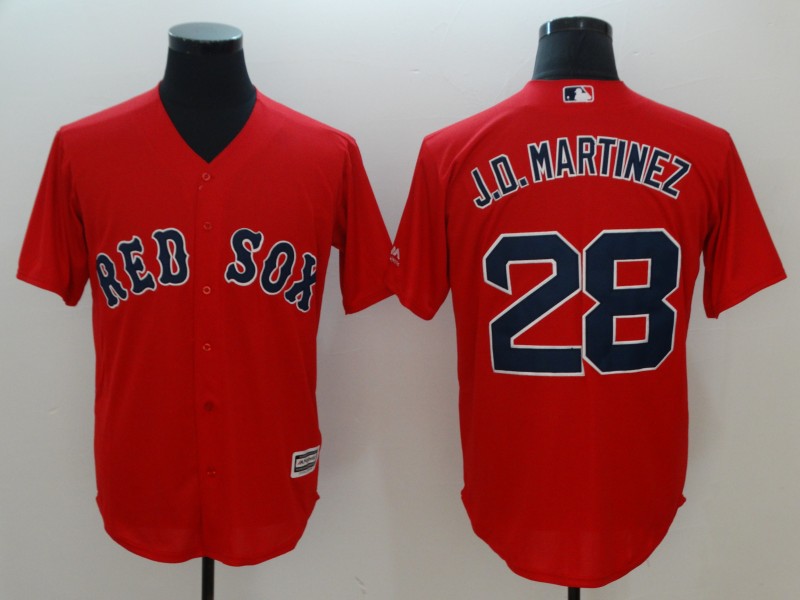 2018 Men Boston Red Sox #28 J.D.Martinez red game jerseys